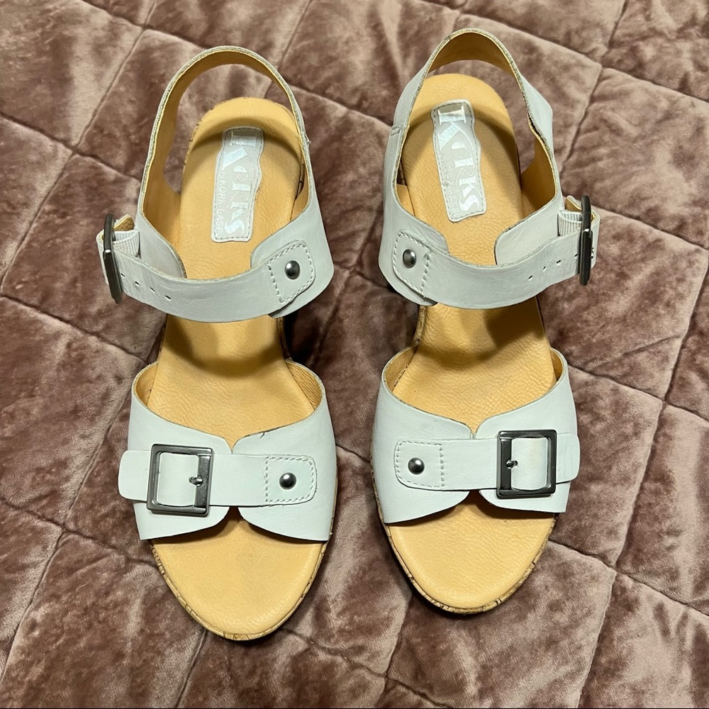 Korks White Leather Cork Platform - Picture 2 of 11
